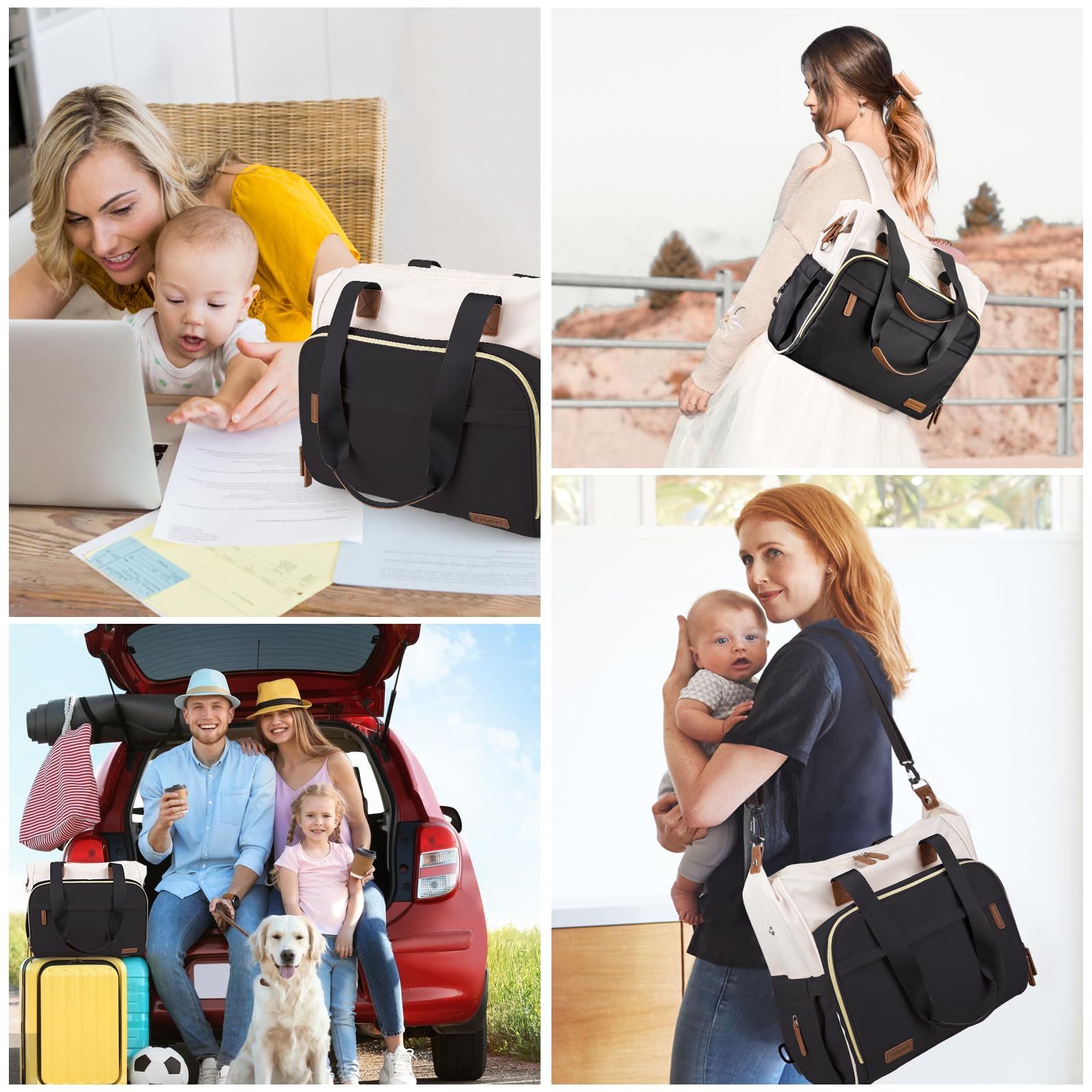 Pripher-diaper-bag-back-pocket-strap-storage allows straps to tuck away for a clean back panel.