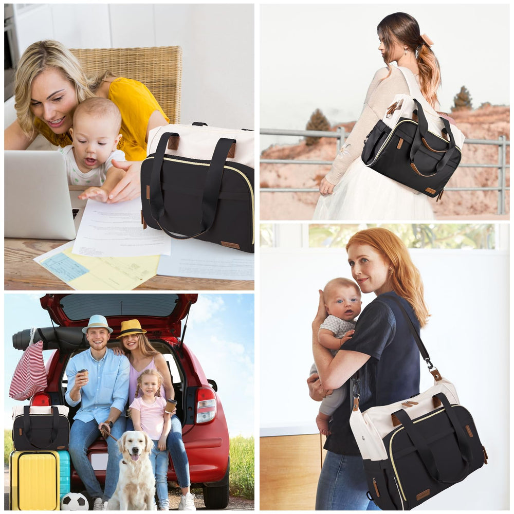 Pripher-diaper-bag-back-pocket-strap-storage allows straps to tuck away for a clean back panel.