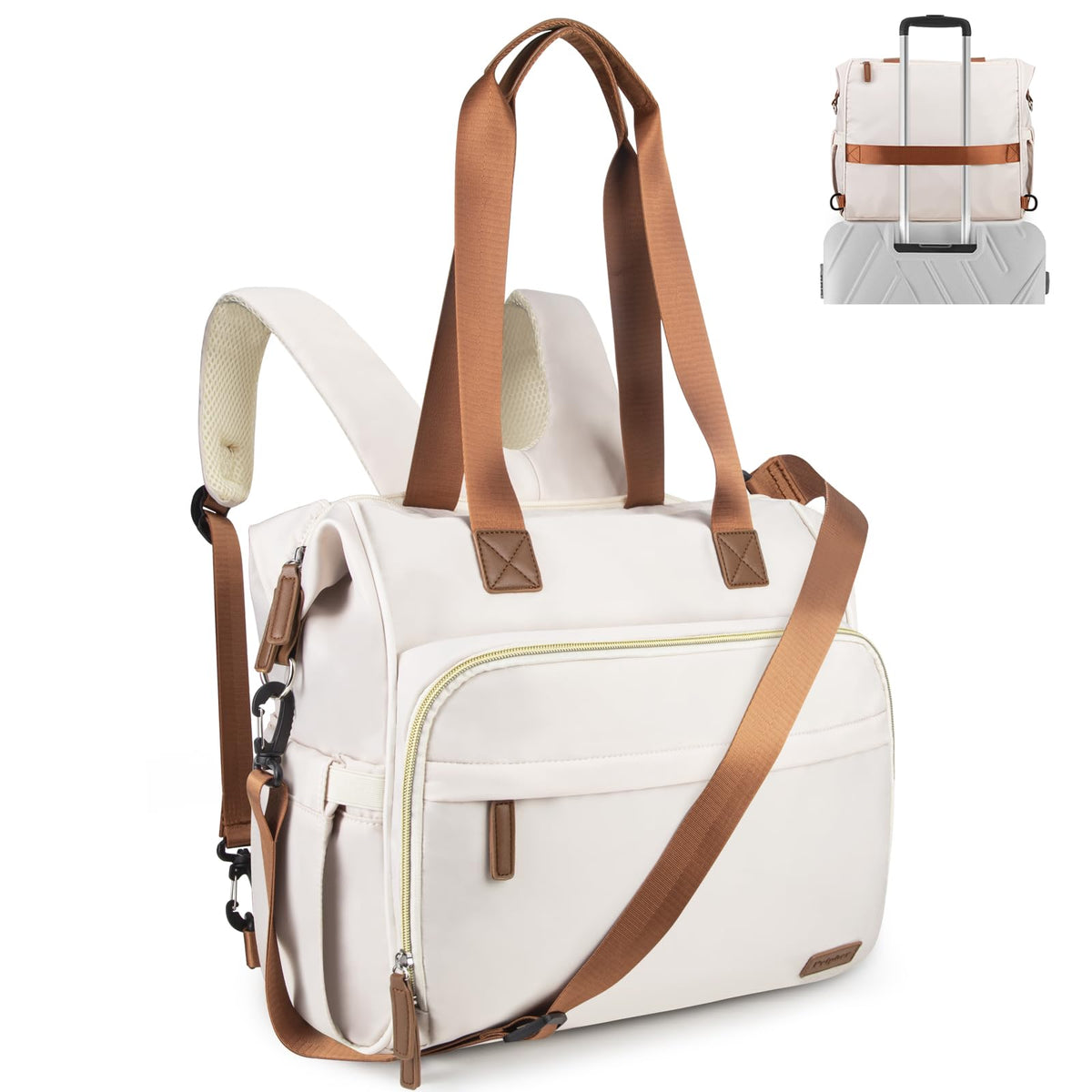 Pripher diaper bag backpack closed form demonstrates 4-in-1 versatility for busy families.