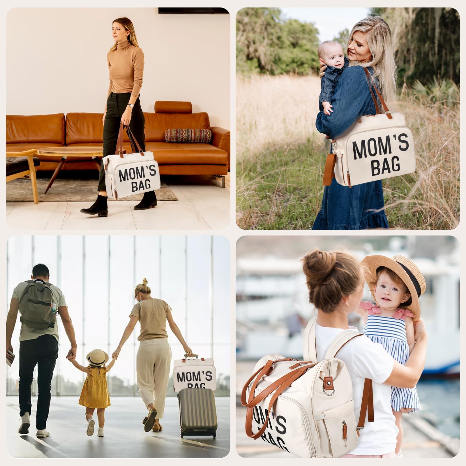 Pripher diaper bag backpack five carrying styles for versatile on-the-go use