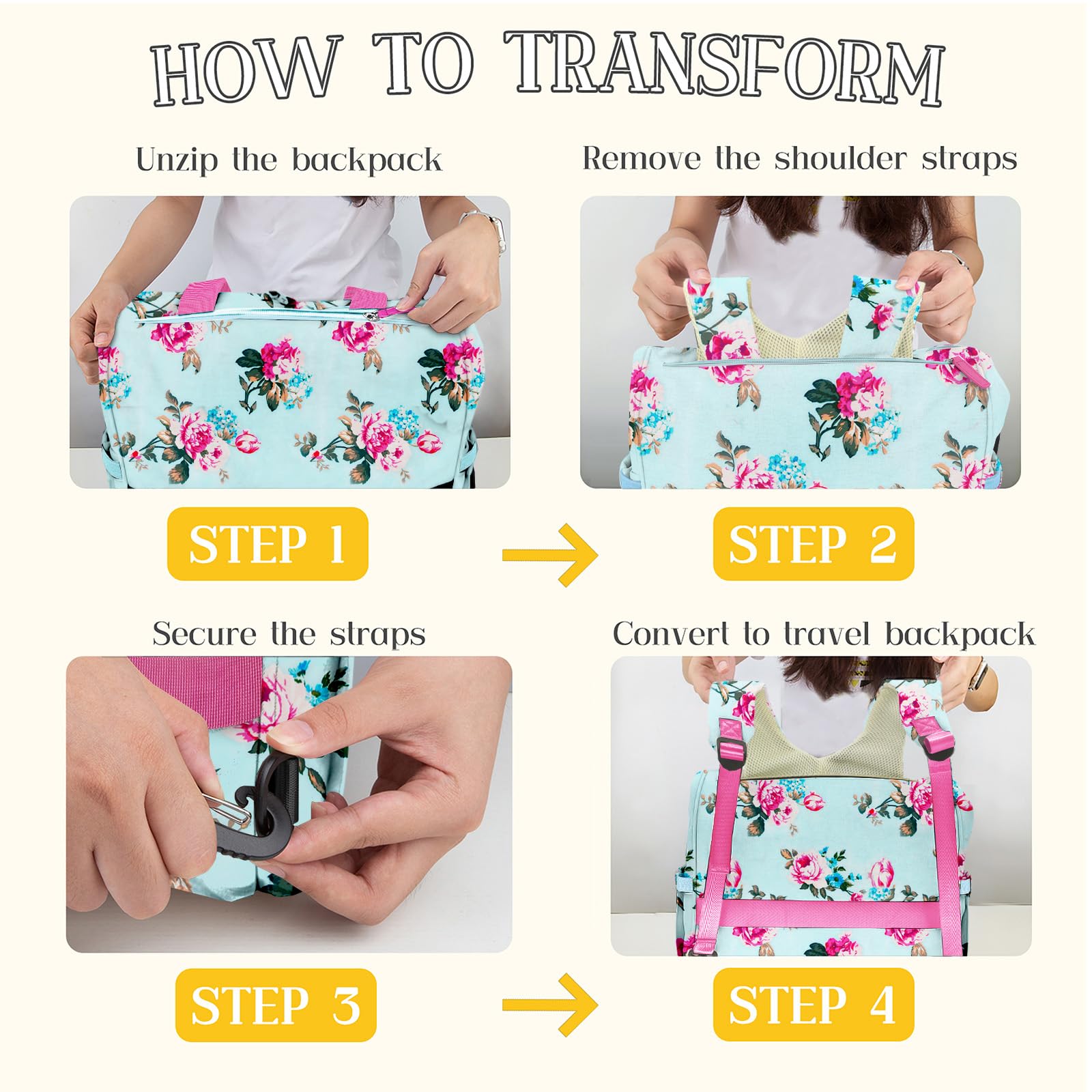 Pripher Diaper Bag Backpack four-way wear lets you adapt to any outing.