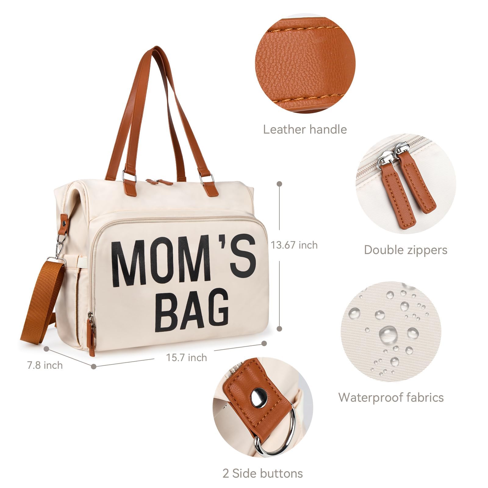 Pripher diaper bag backpack hospital and travel ready for essential baby items