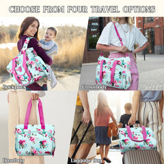 Pripher Diaper Bag Backpack insulated bottle pockets support on-the-go feeding.