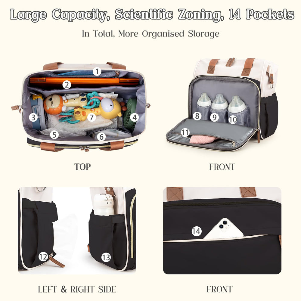 Pripher-diaper-bag-insulated-bottle-pockets keeps bottles at the right temperature during outings.