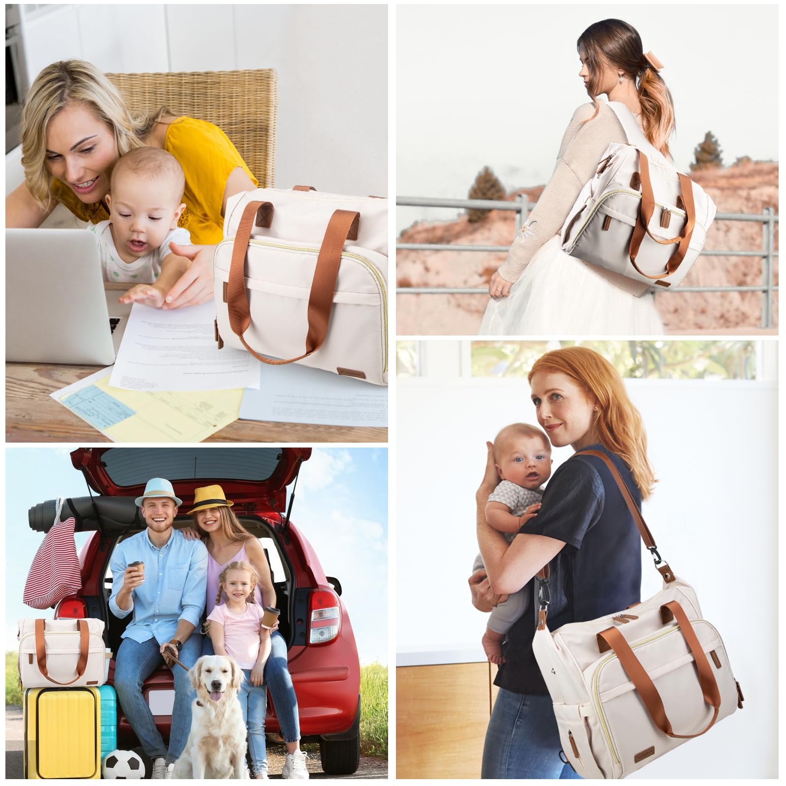 Pripher diaper bag waterproof material emphasizes protection against spills.