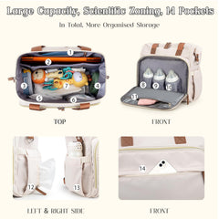 Pripher diaper bag waterproof material shields essentials during travel or weather.