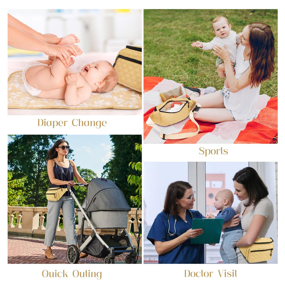 Pripher small diaper bag compact travel shot demonstrates lightweight, hands-free use.