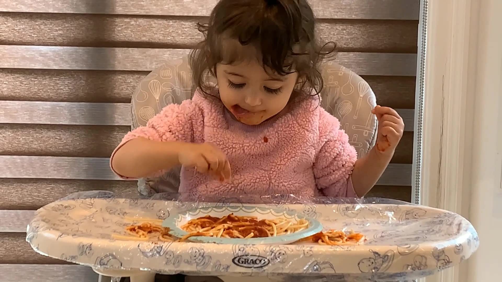 PRISTINE AID highchair tray cover with elastic band for quick secure mounting.