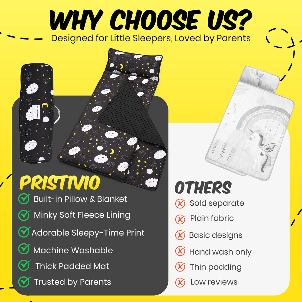 PRISTIVIO roll-up mat with Minky fleece interior soft on skin