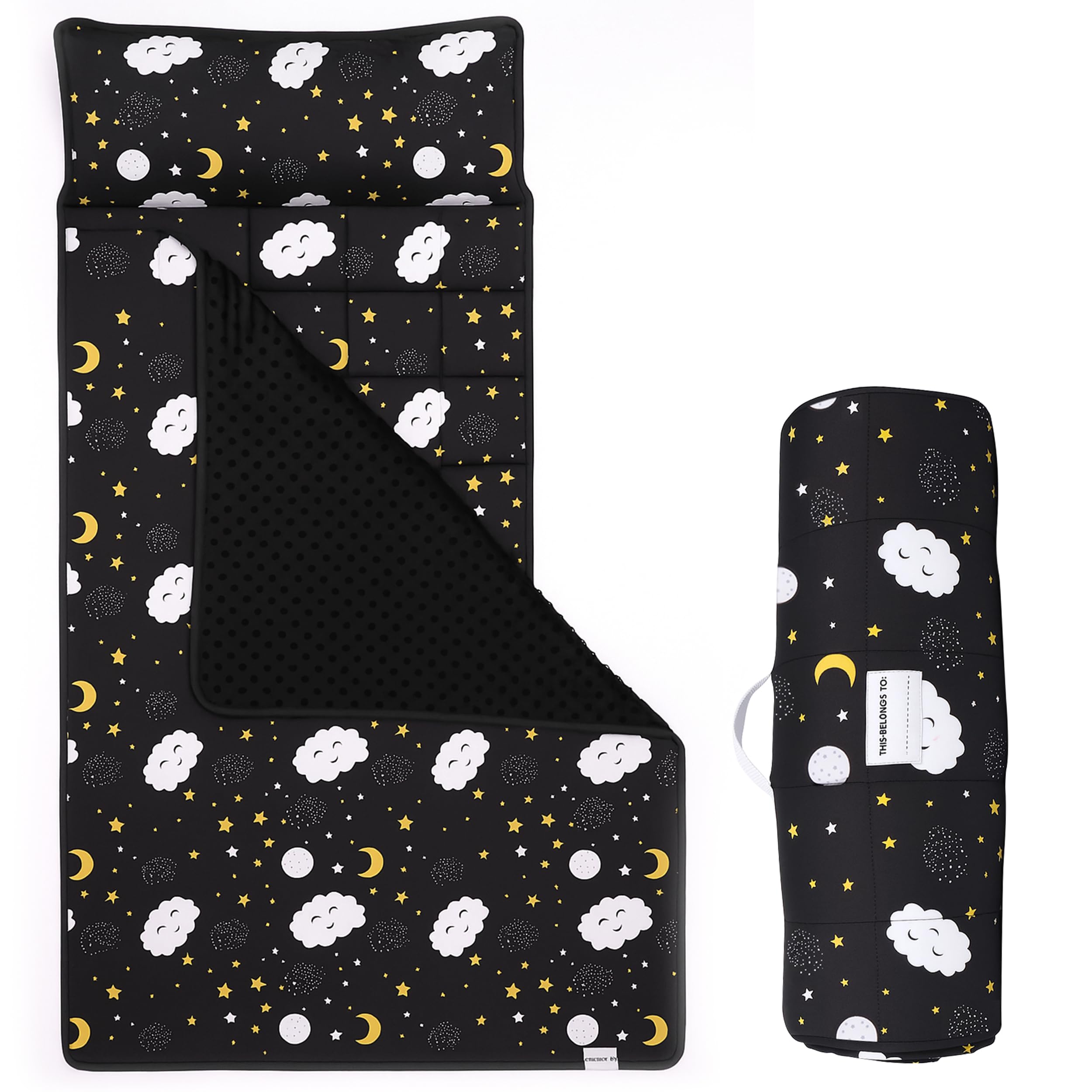 PRISTIVIO roll-up nap mat with pillow and blanket for cozy daycare rests