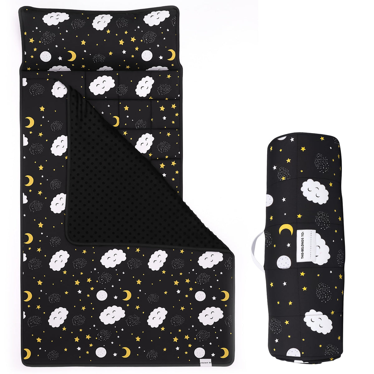 PRISTIVIO roll-up nap mat with pillow and blanket for cozy daycare rests
