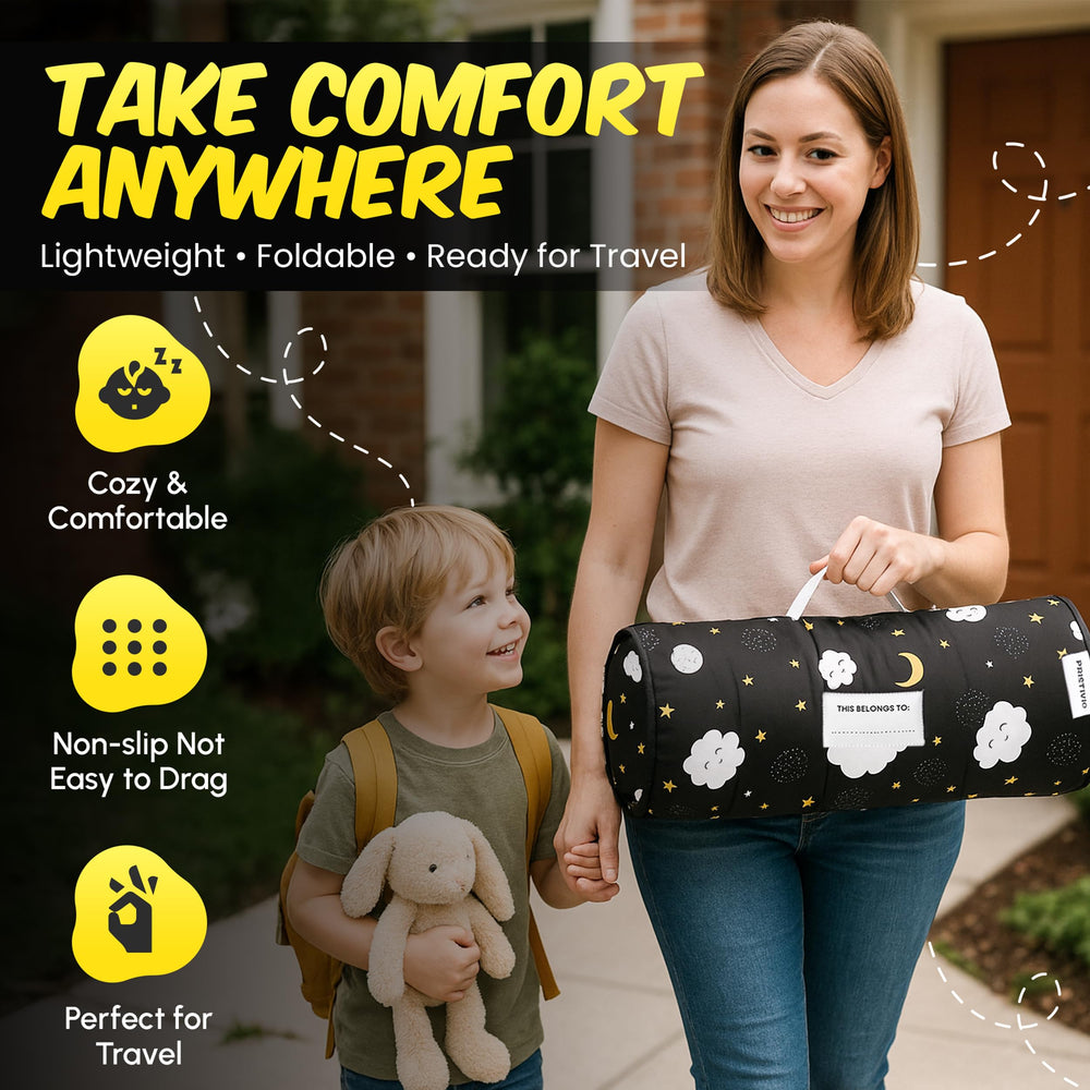 PRISTIVIO roll-up closure straps keep mat secure during transport