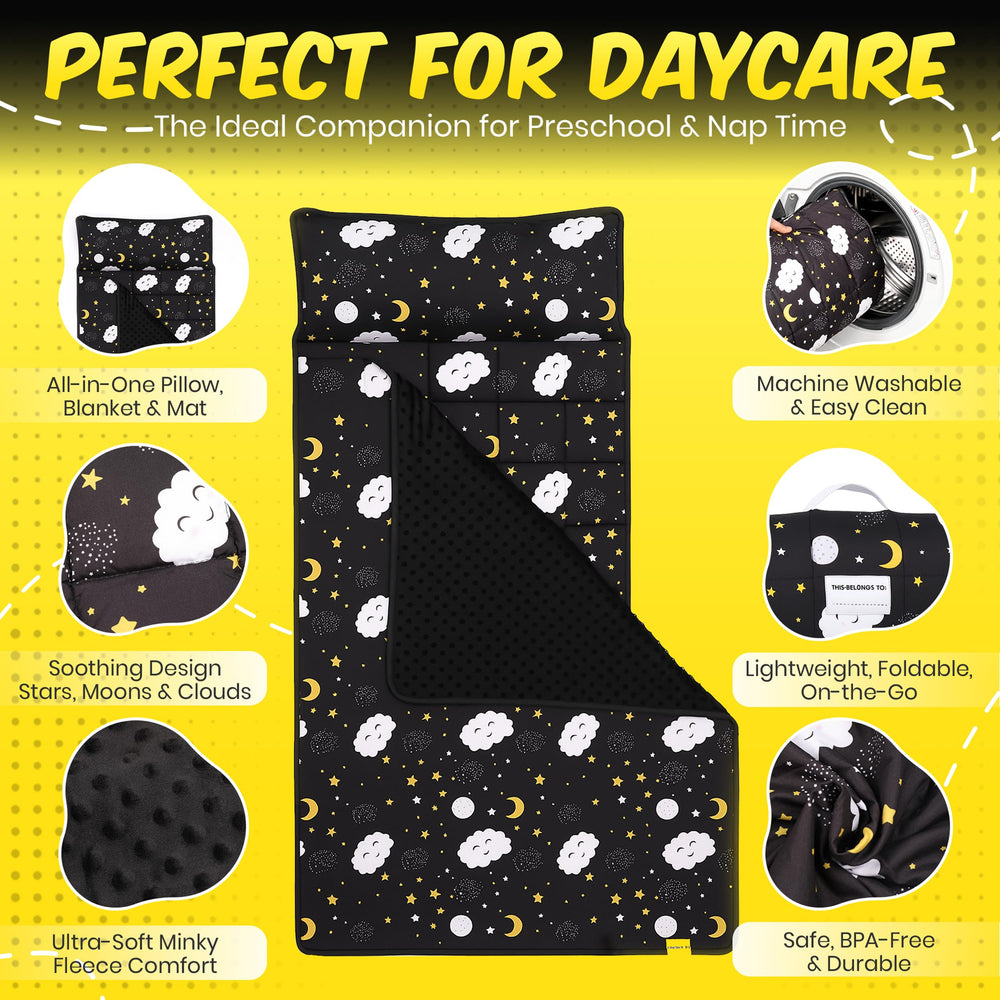 PRISTIVIO nap mat featuring star-and-cloud design for dreamier naps