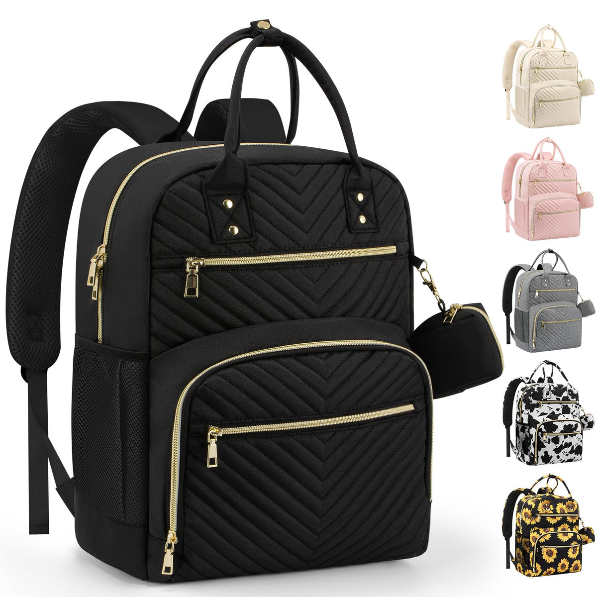 Pritent diaper bag backpack spacious interior for quick baby essentials grab-and-go storage.