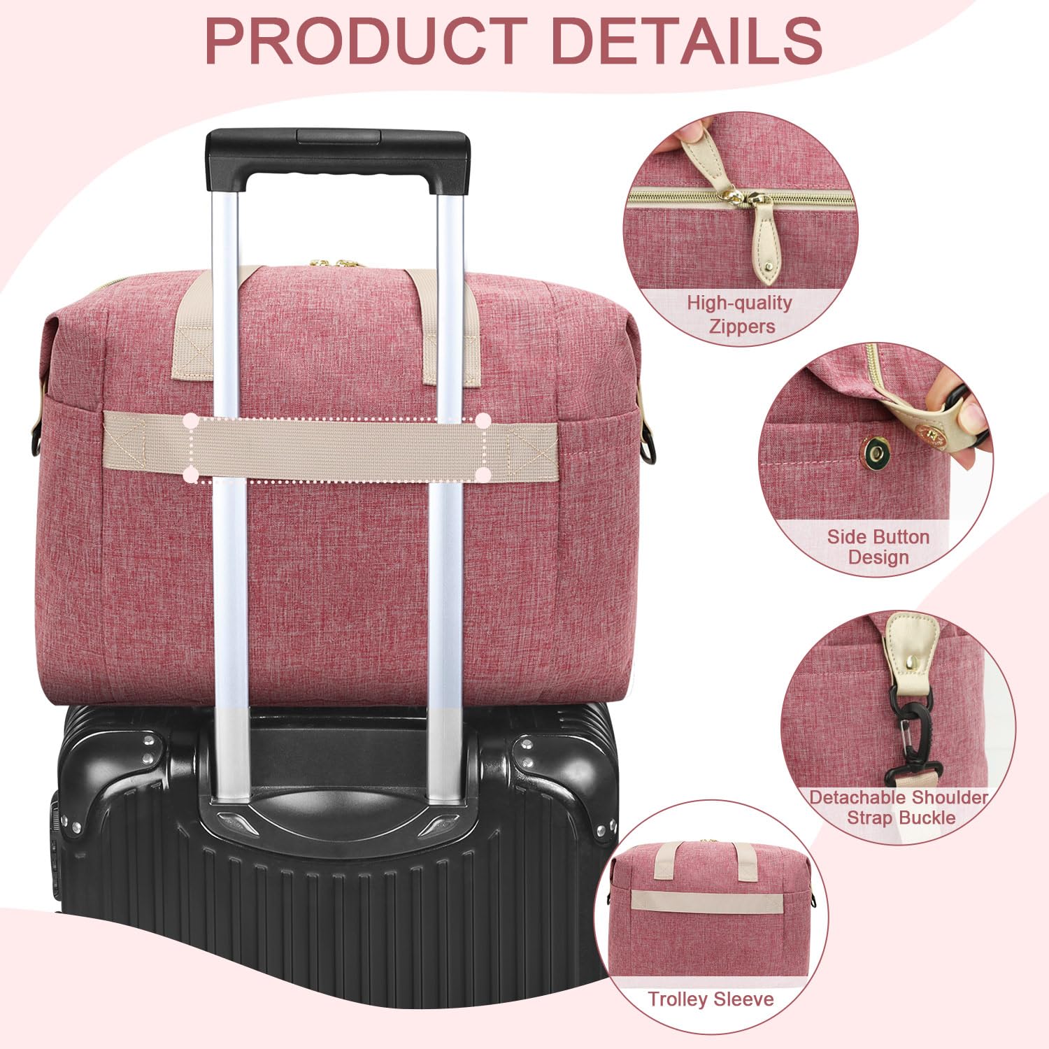 Pritent diaper bag tote stroller clips enable hands-free travel with baby gear.