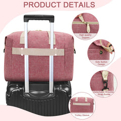 Pritent diaper bag tote stroller clips enable hands-free travel with baby gear.