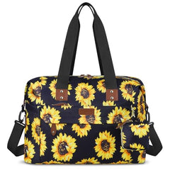 Pritent diaper bag tote sunflowers open wide reveals easy access compartments for mom and dad