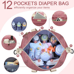 Pritent Diaper Tote pacifier case integrated for organization on the go.