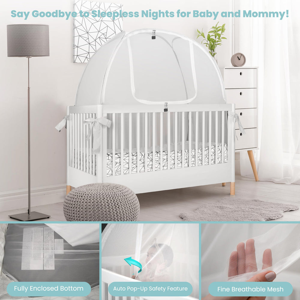Pro Baby Safety crib tent protects against bugs and curious pets.
