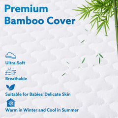 Pro Goleem bassinet pad bamboo fabric surface—ultra-soft and skin-friendly for babies.