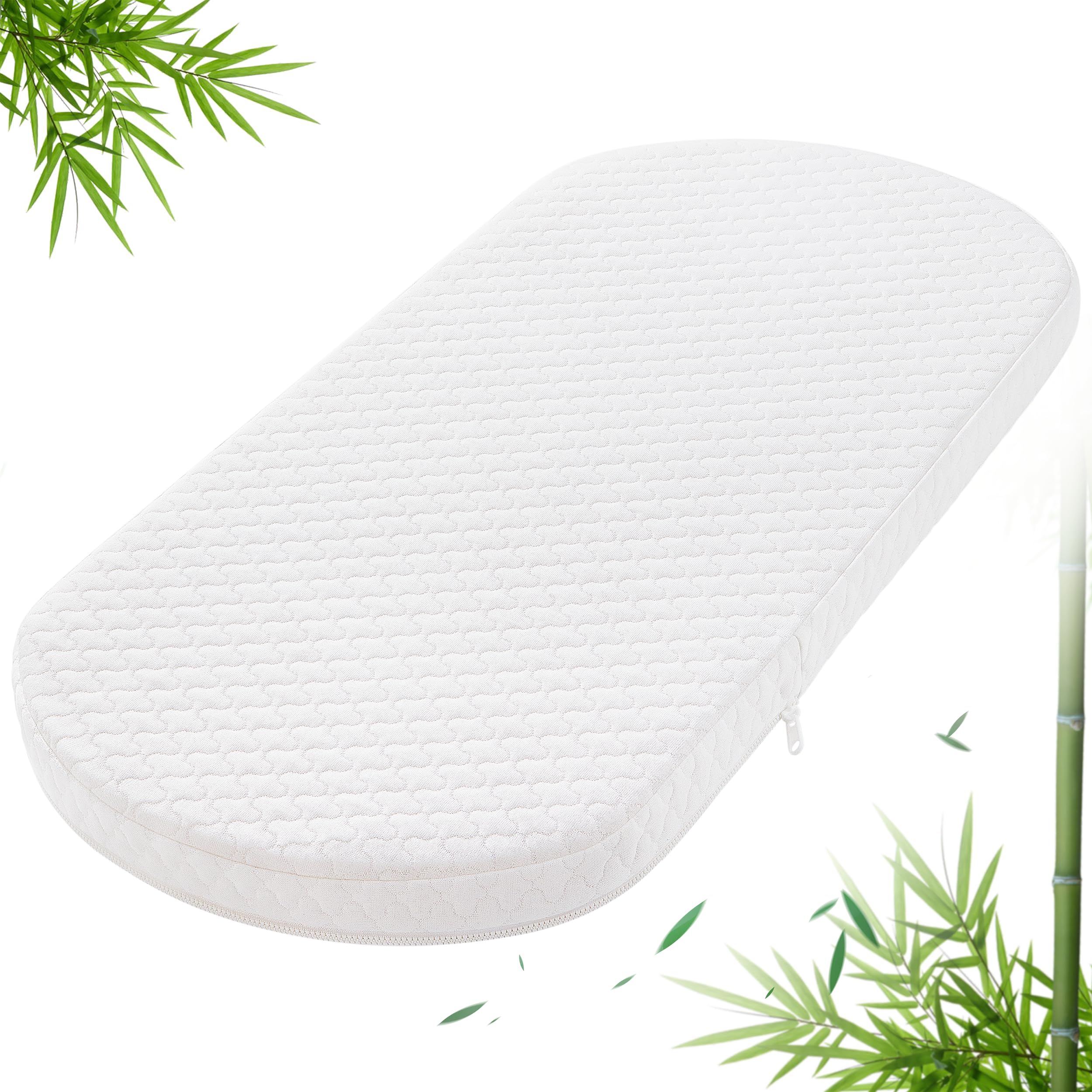 Pro Goleem bassinet pad in a nursery—soft, breathable topper for baby's sleep.