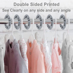 Pro Goleem baby closet dividers gray age range view demonstrates 0-24 months labeling
