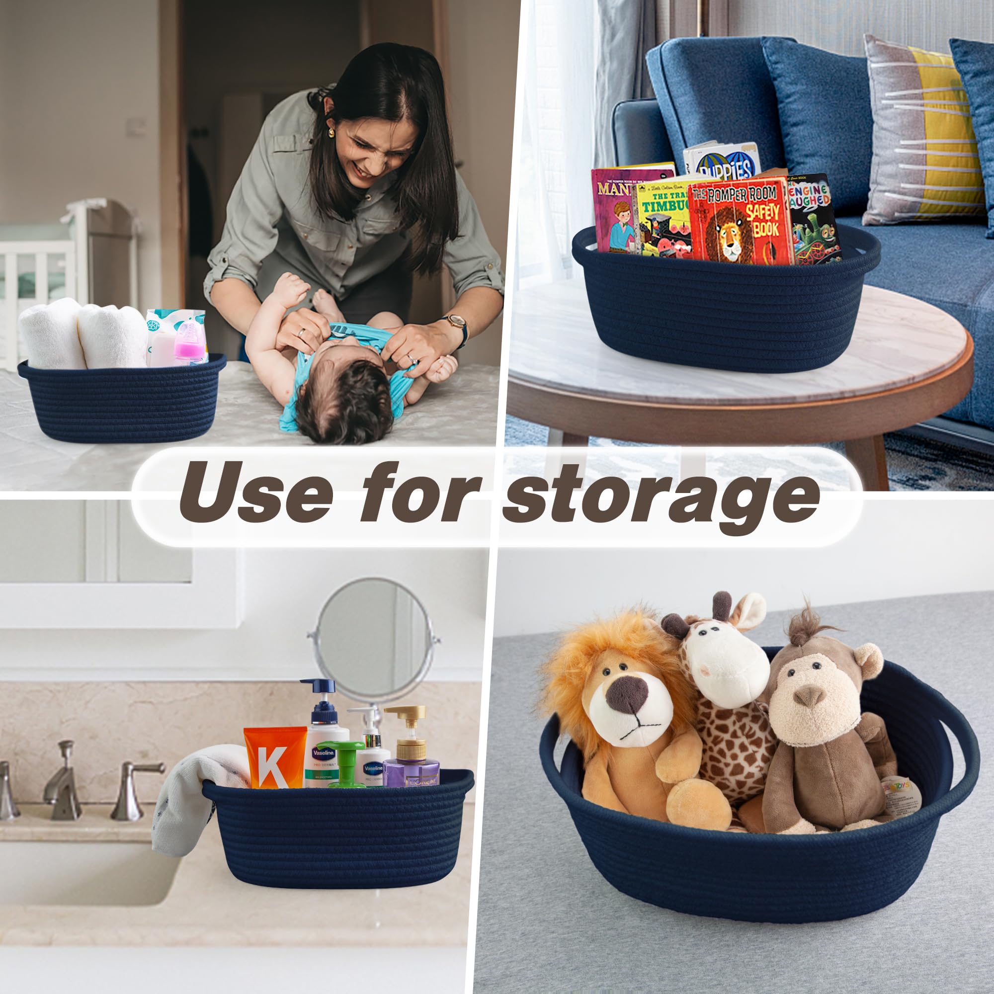 Pro Goleem 12 x 8 x 5 inch basket shown on shelf for compact storage