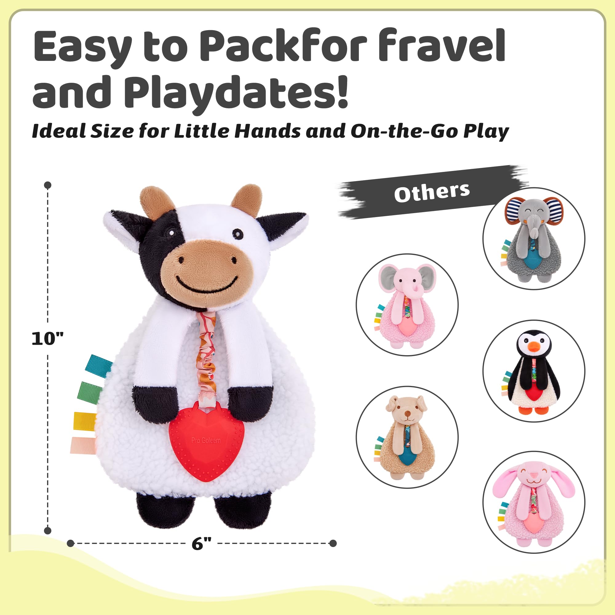 Pro Goleem Cow Lovey uses non-toxic materials and meets safety standards.