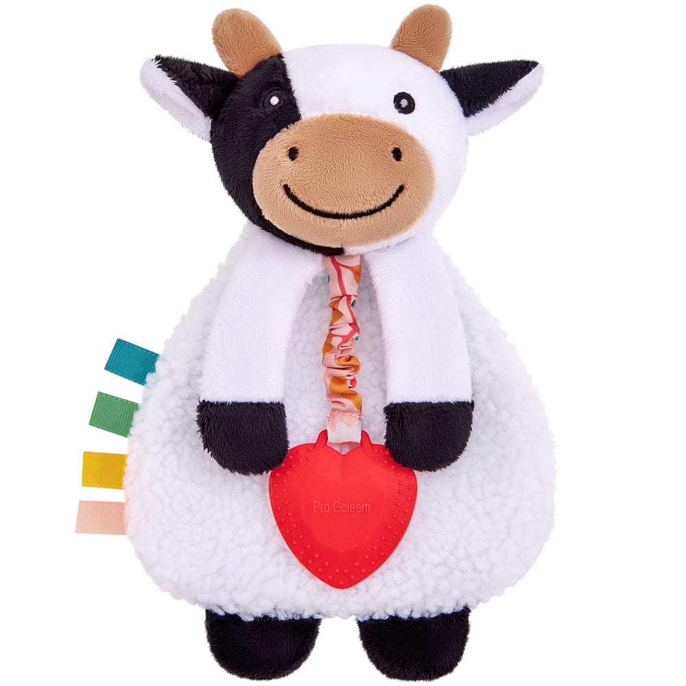 Pro Goleem Cow Lovey with soft textures enhances sensory exploration for babies.
