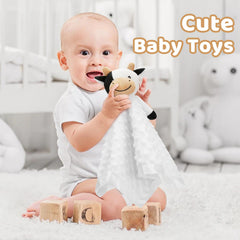 Pro Goleem Cow Security Blanket portable lifestyle image shows travel-friendly comfort.
