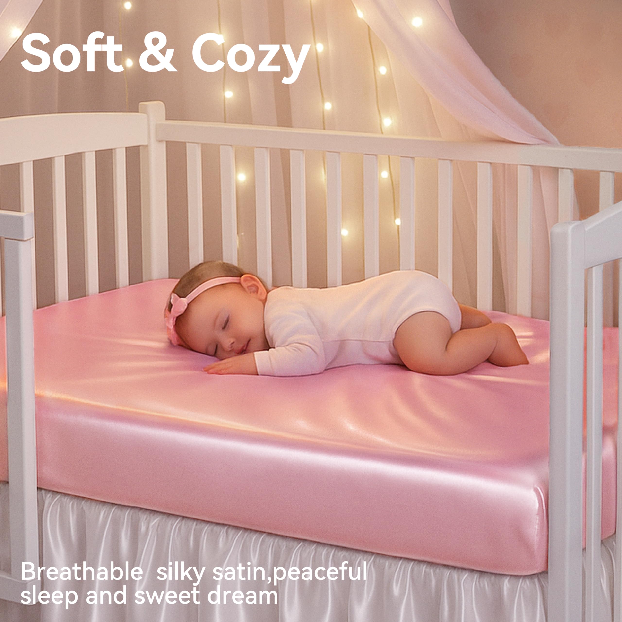 Pro Goleem crib sheet with elastic secure-fit bottom.