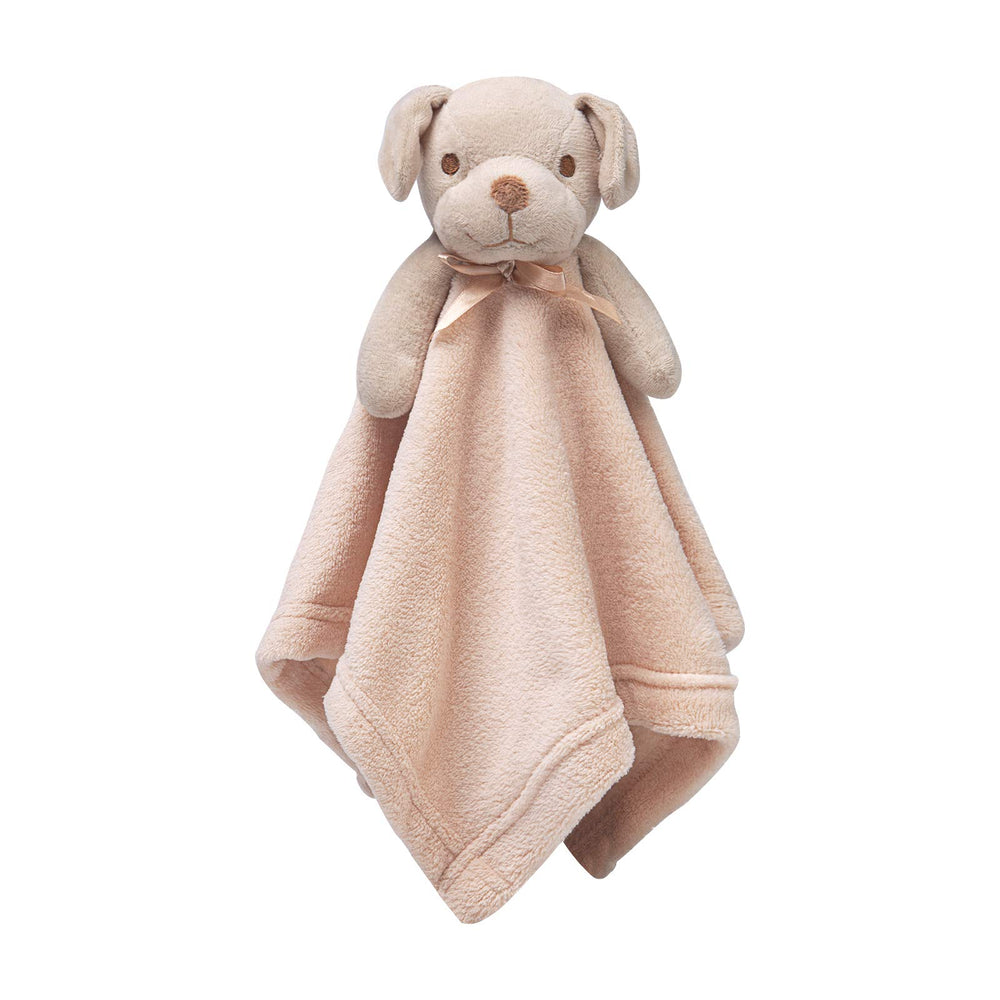Pro Goleem dog security blanket brown Labrador head comforts babies during cuddles