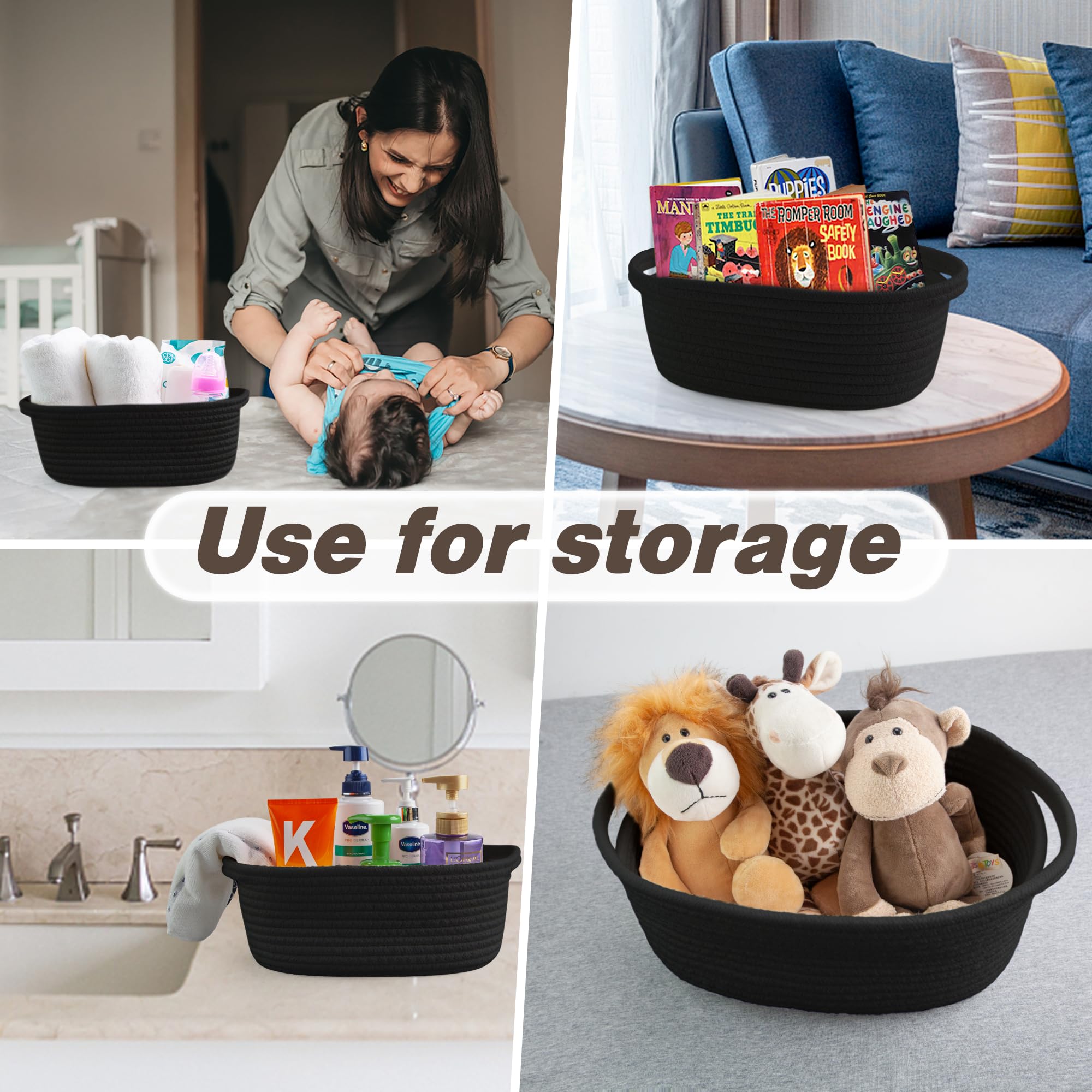 Pro Goleem durable cotton rope basket for everyday storage