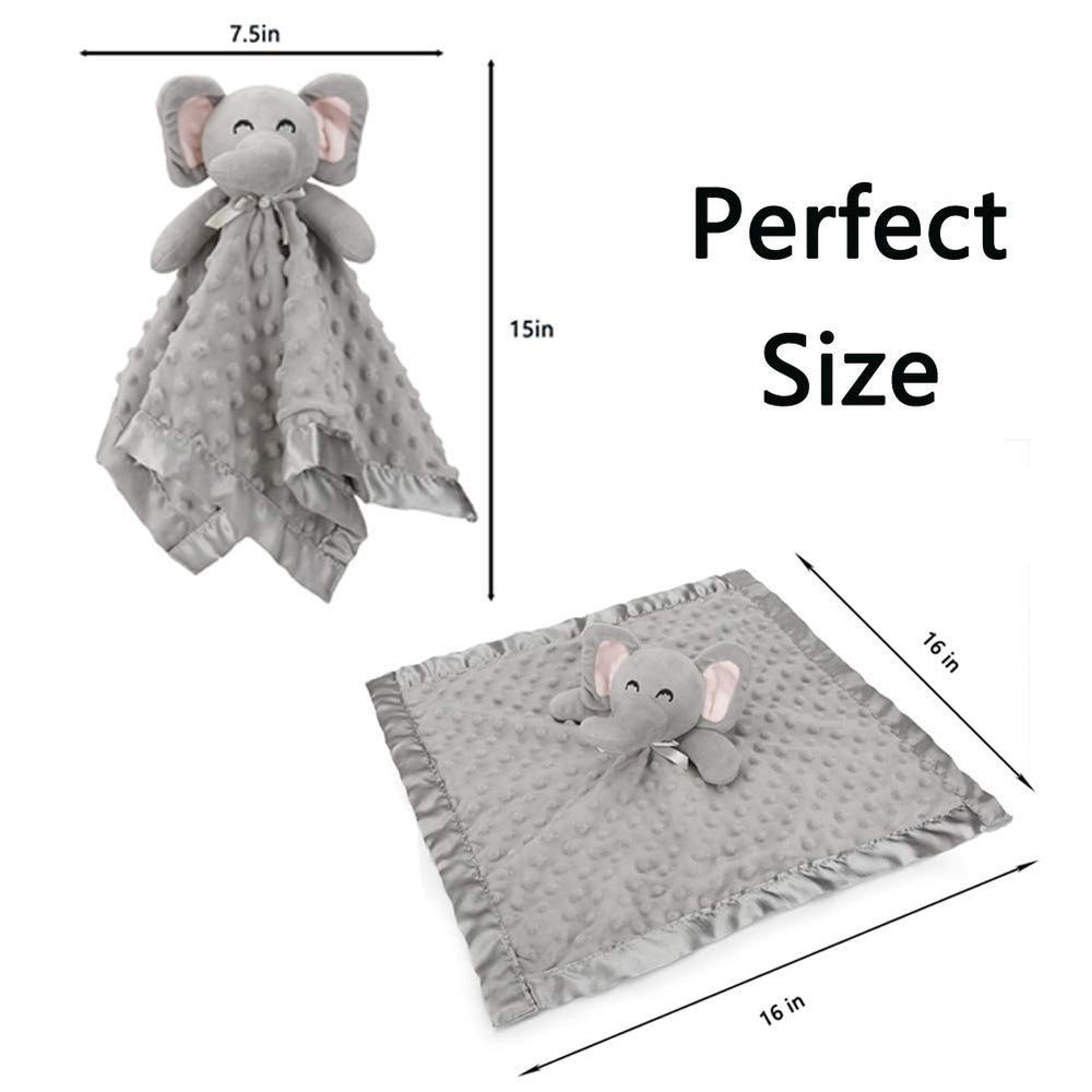 Pro Goleem Elephant Security Blanket cuddling shot showing baby snug