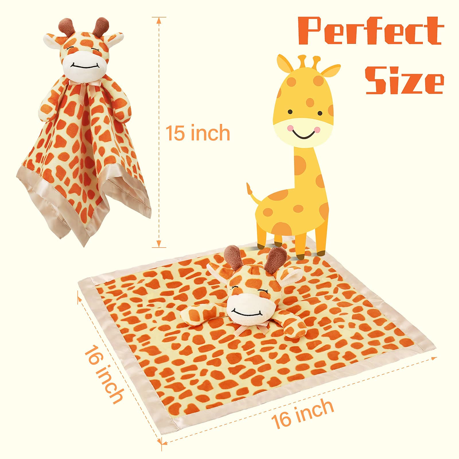 Pro Goleem Giraffe Lovey plush toy with adorable giraffe design engages baby play.