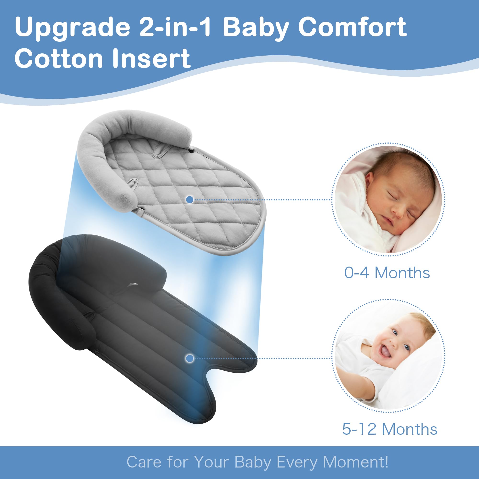 Pro Goleem gray and black head support offers universal fit for various car seats.