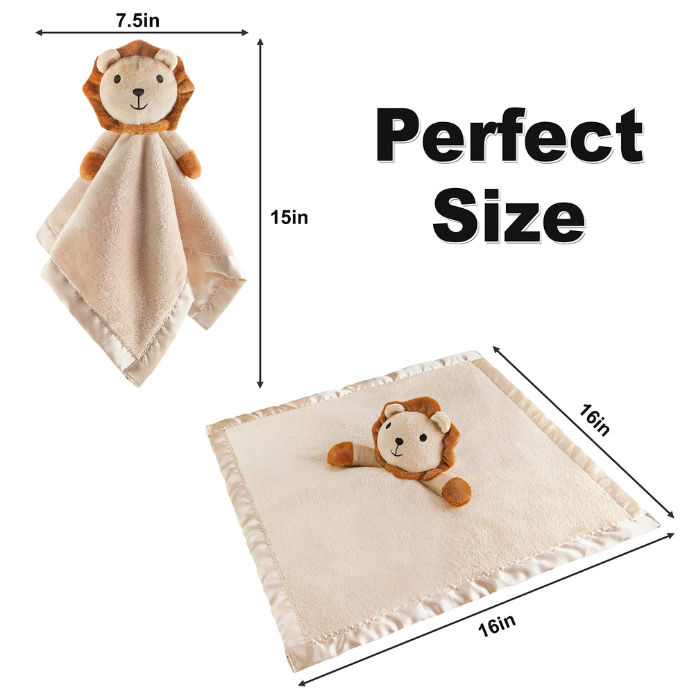 Pro Goleem Lion Security Blanket bright colors enhance visual appeal for babies.