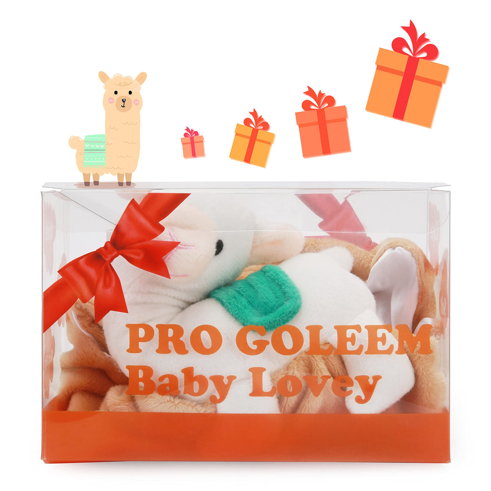 Pro Goleem llama security blanket warm inviting color for baby snuggling