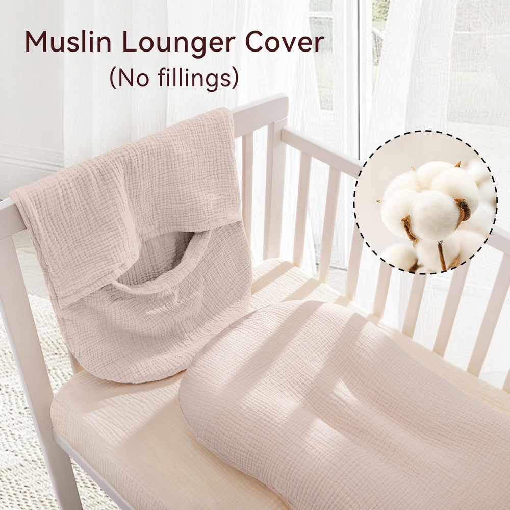 Pro Goleem cover beige neatly tucked over a newborn lounger.