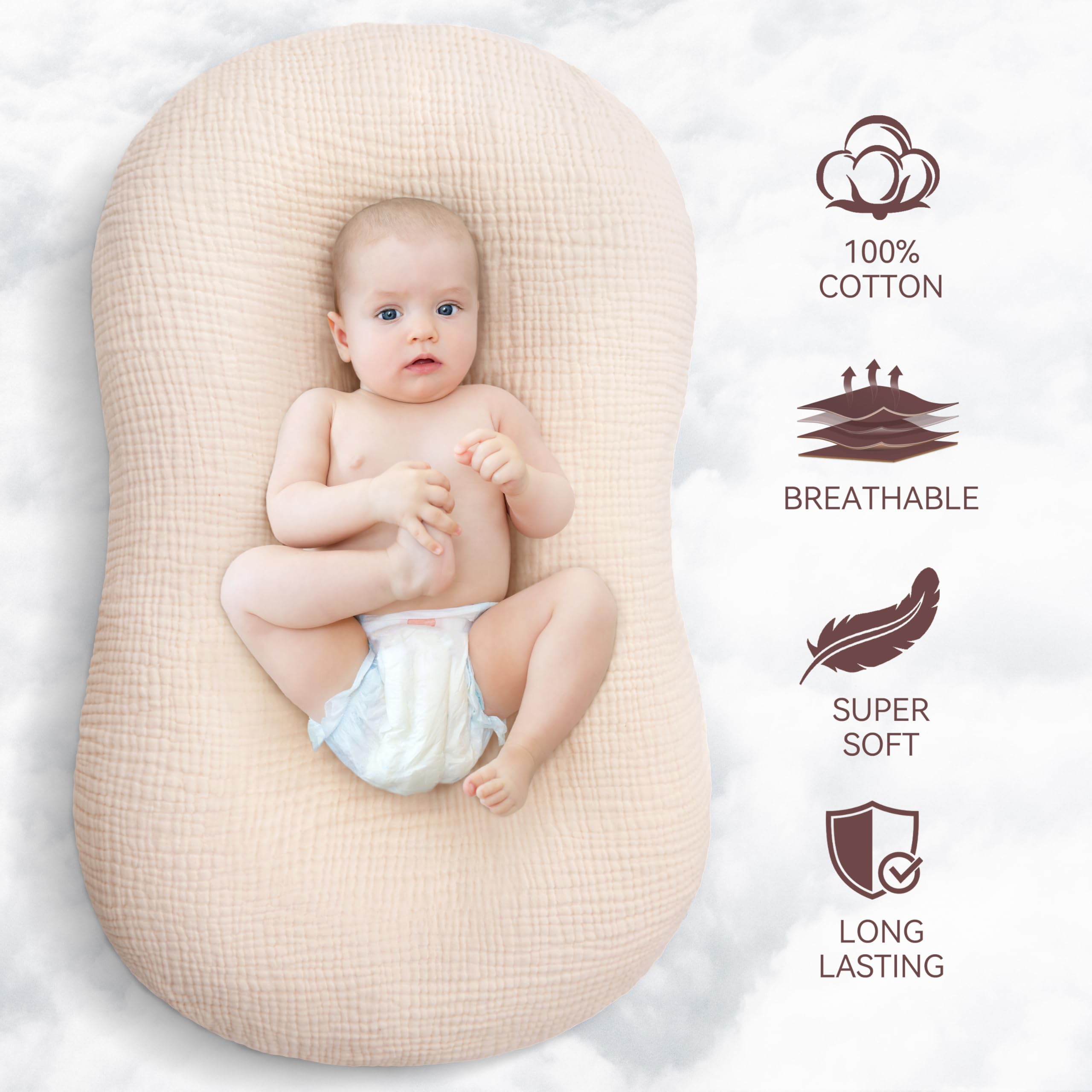 Pro Goleem lounger cover beige envelope closure for quick, snug fit.