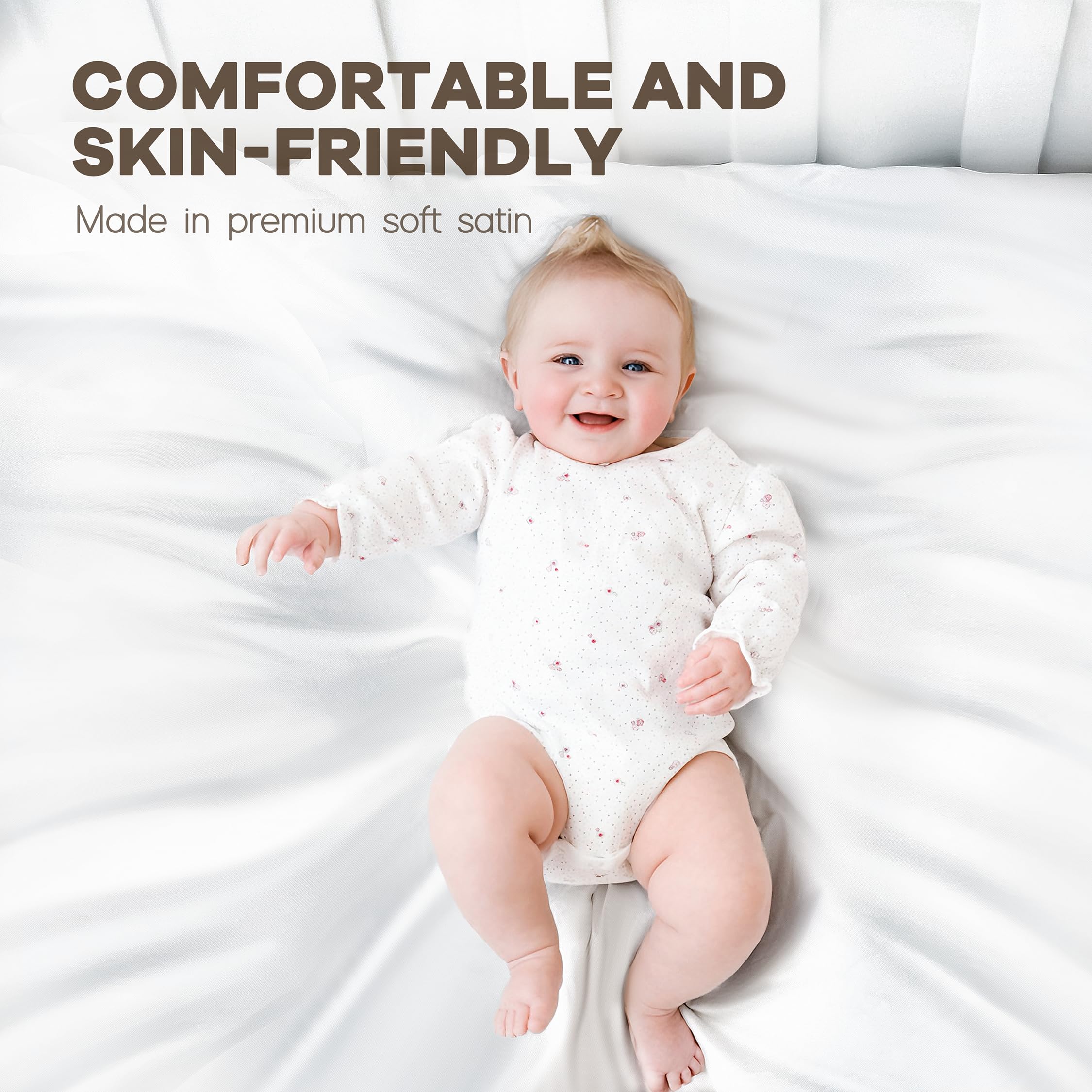 Pro Goleem machine-washable crib sheet for easy nursery cleanup.