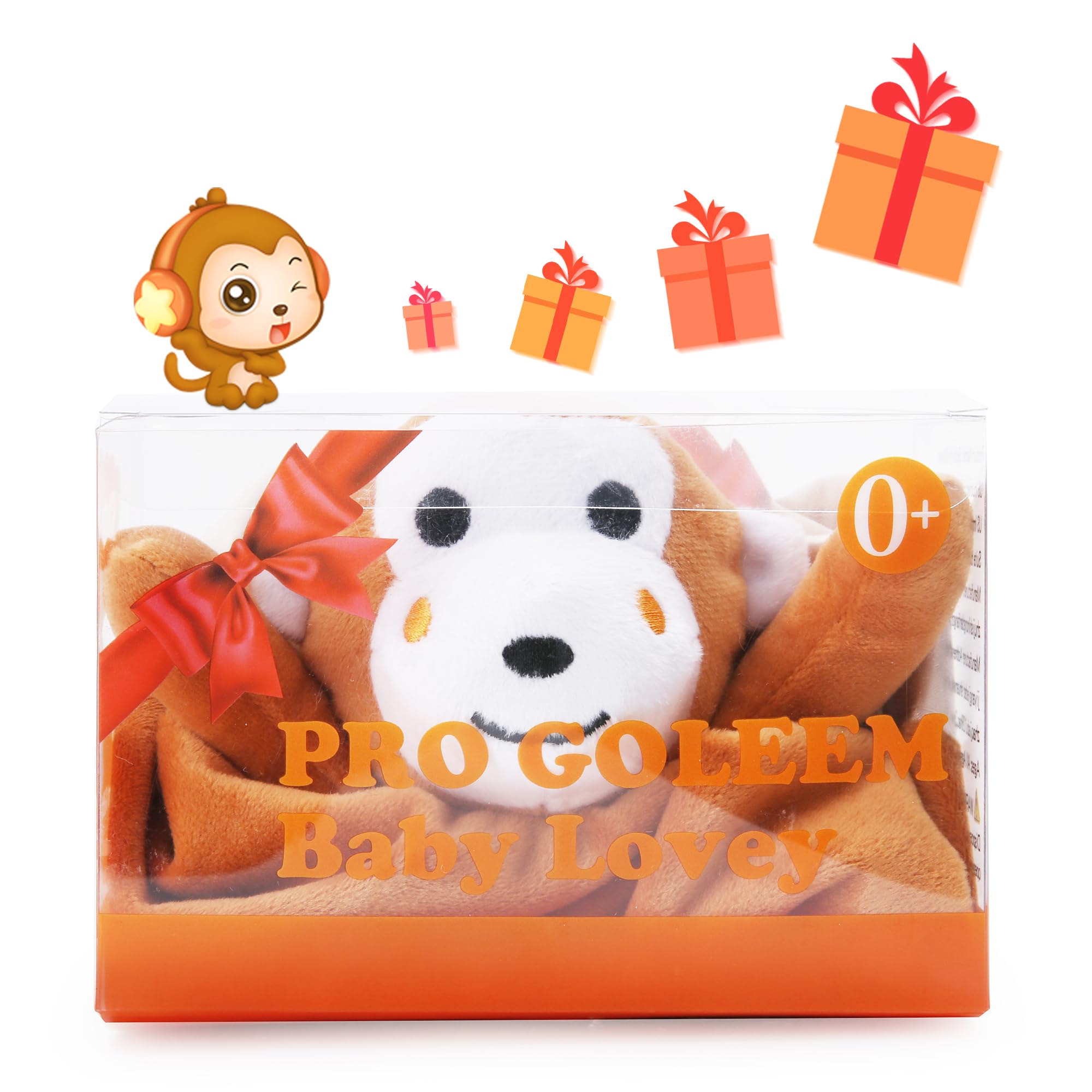 Pro Goleem Monkey Lovey 16-inch size ideal for safe baby snuggling.