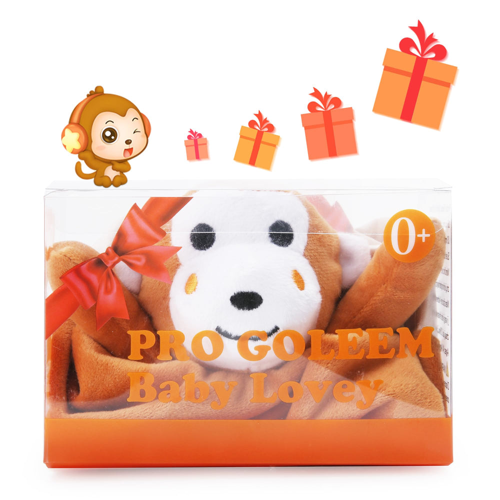 Pro Goleem Monkey Lovey 16-inch size ideal for safe baby snuggling.
