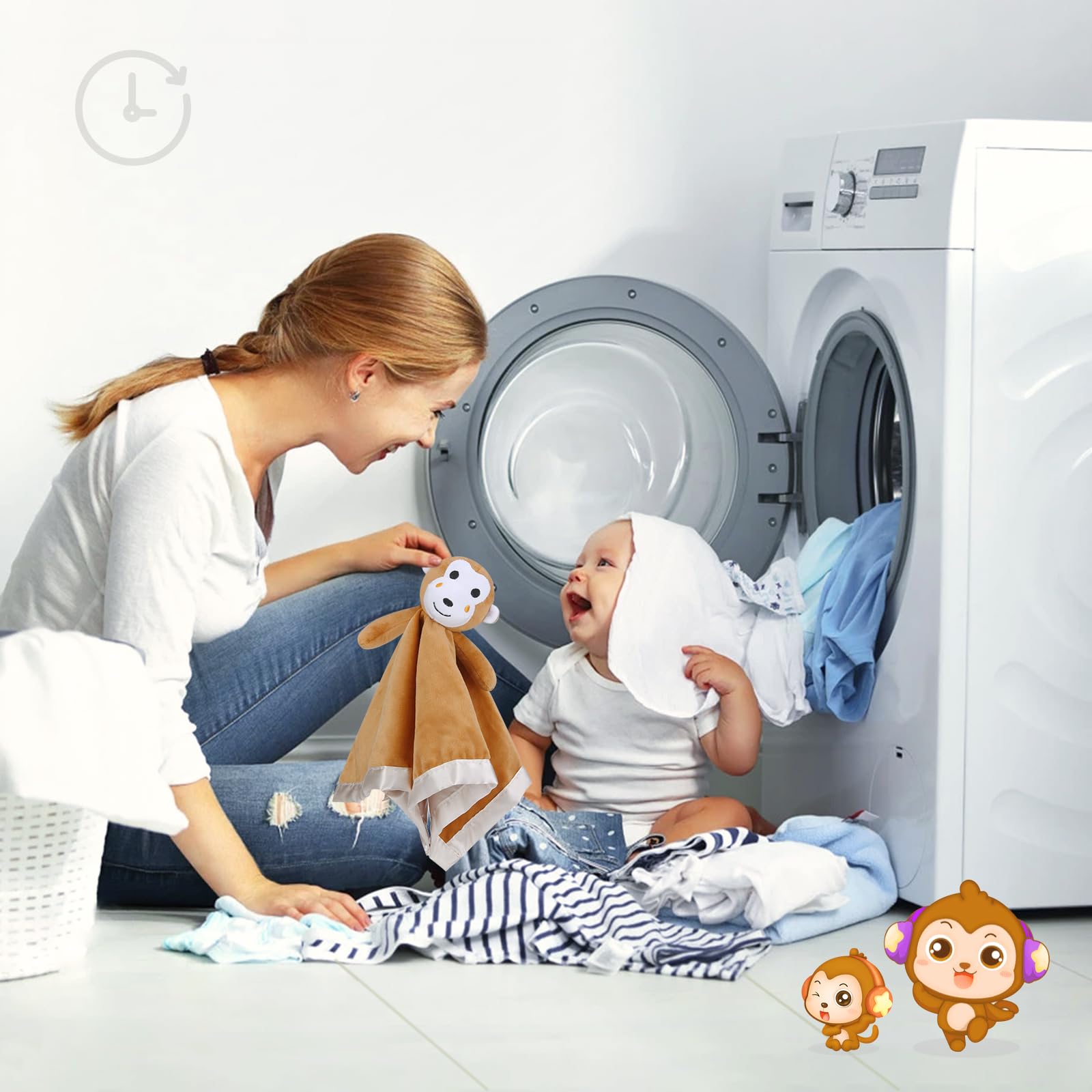 Pro Goleem Monkey Lovey easy-care label indicating machine wash friendly care.