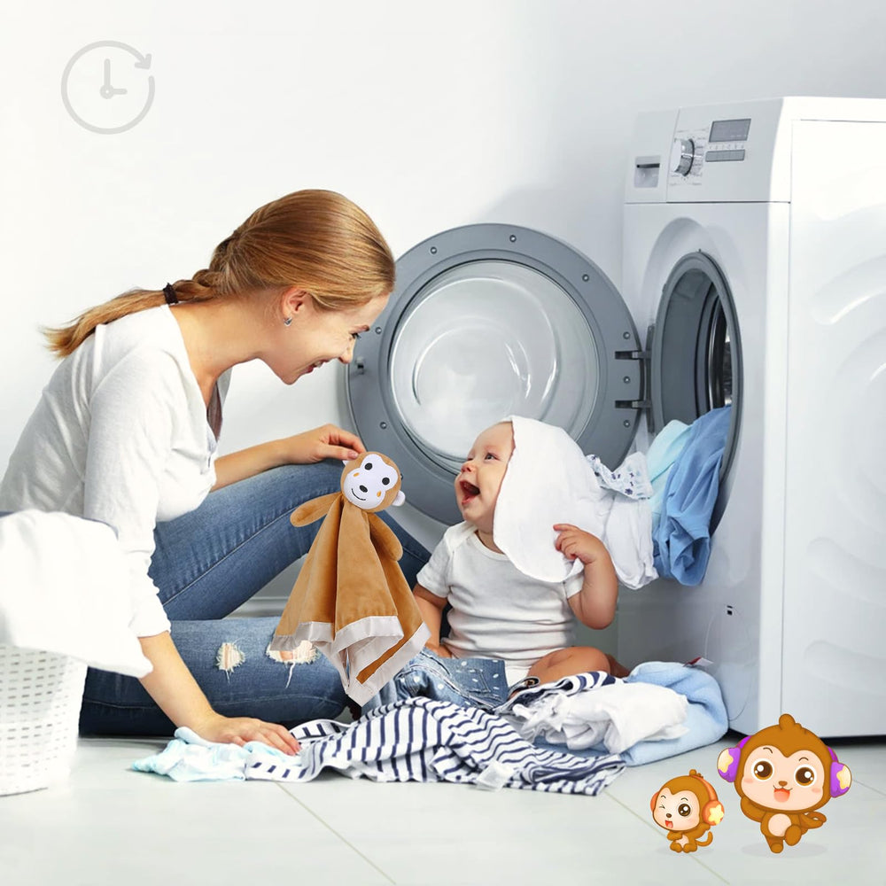Pro Goleem Monkey Lovey easy-care label indicating machine wash friendly care.