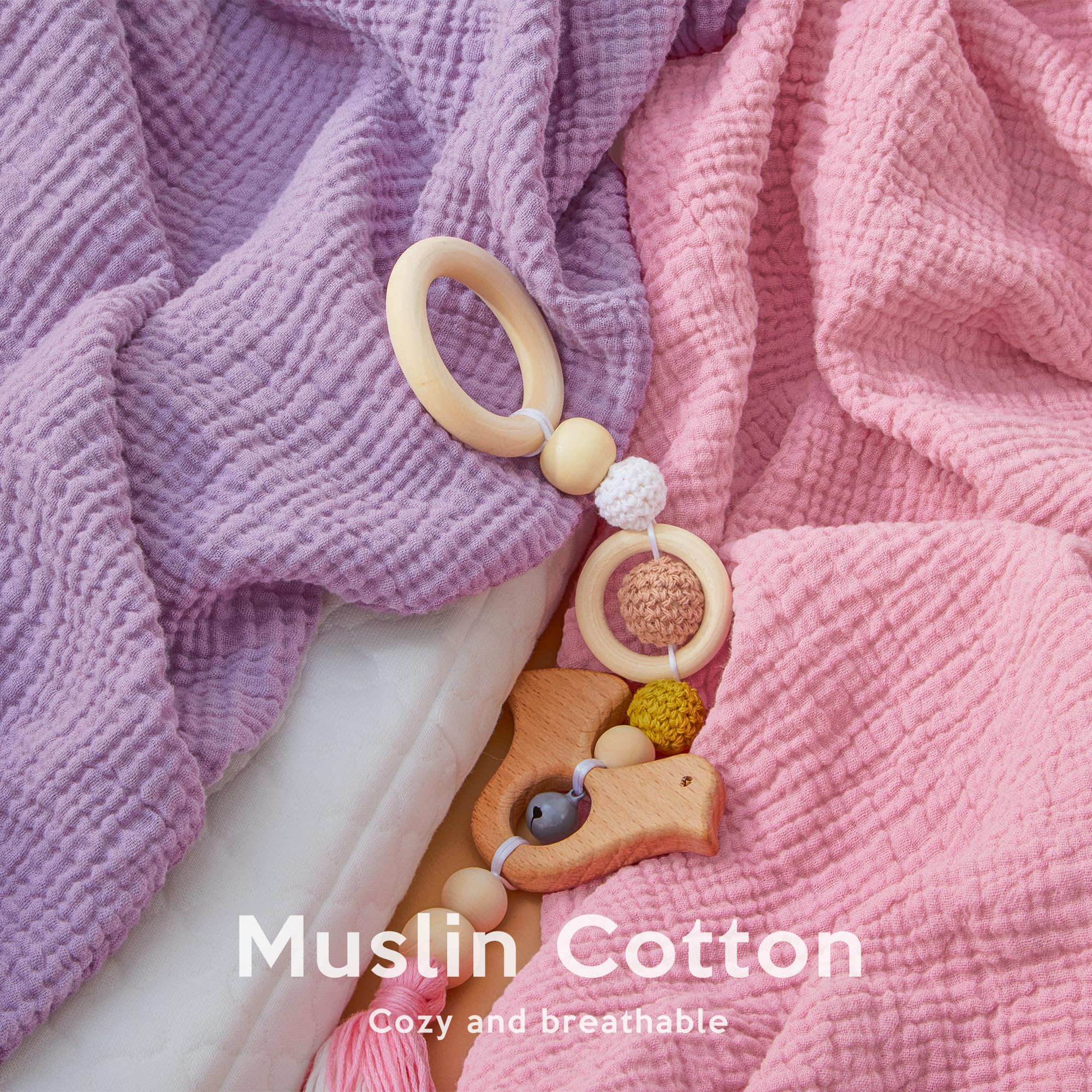 Pro Goleem muslin pack-n-play sheets purple—breathable comfort for playtime.