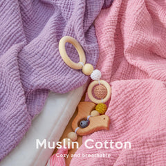 Pro Goleem muslin pack-n-play sheets purple—breathable comfort for playtime.