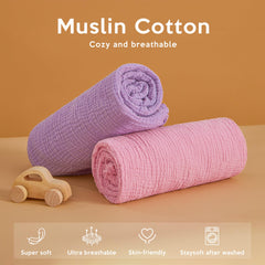 Pro Goleem snug-fit muslin sheets keep playard mattress securely in place.