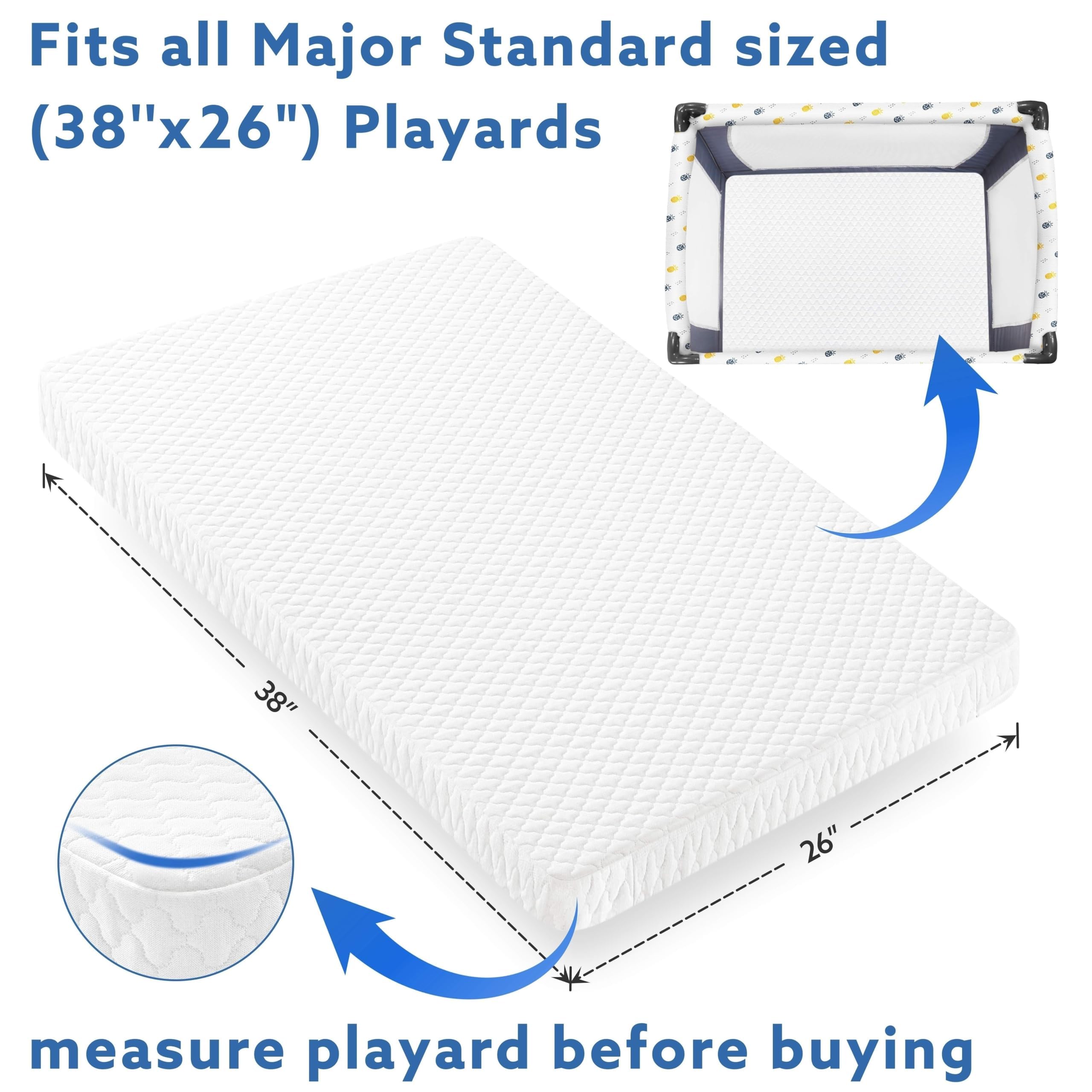 Pro Goleem Pack and Play Mattress with breathable foam enhances comfort and airflow.