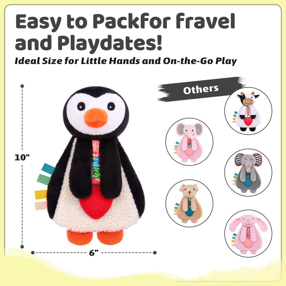 Pro Goleem Penguin Lovey’s textures support calm moments between naps.